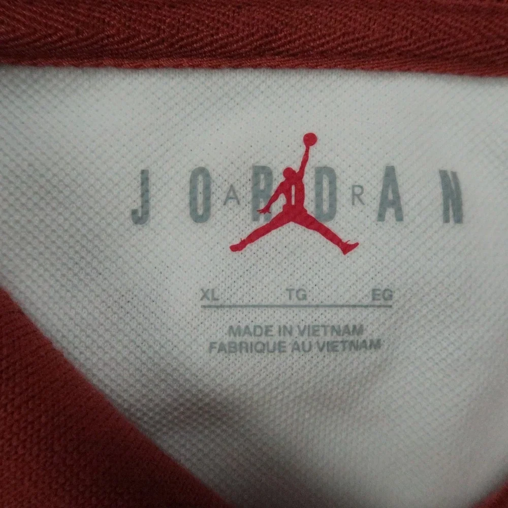 Jordan Shirt Mens XL White Red Eastside Golf Polo Short Sleeve Performance